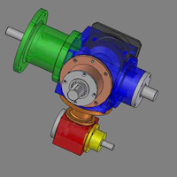 Bevel Gearboxes with 4 Output shaft 